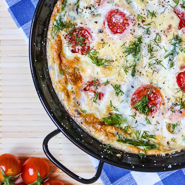 Smoked Salmon, Feta and Asparagus Omelet