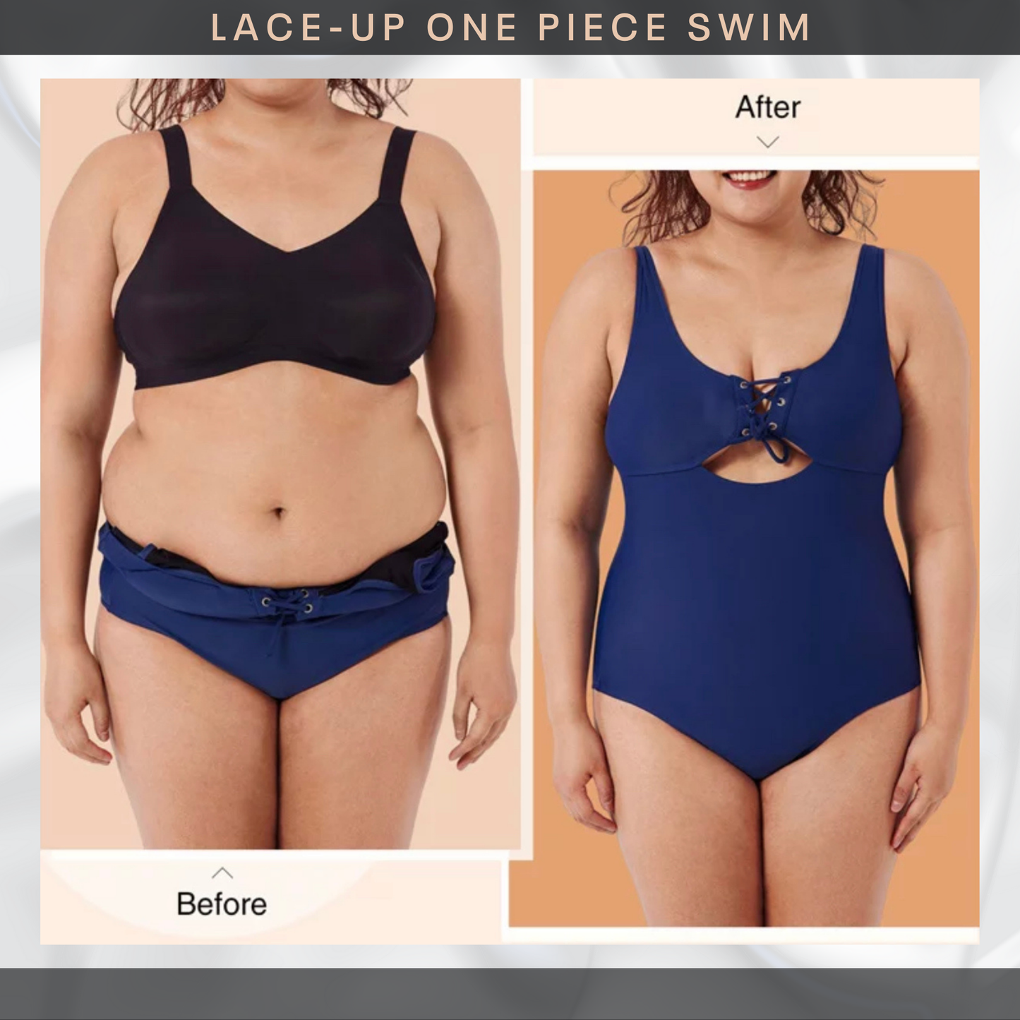 Lace-Up One Piece Swim