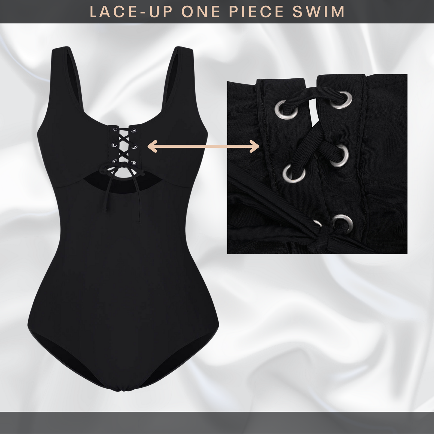 Lace-Up One Piece Swim