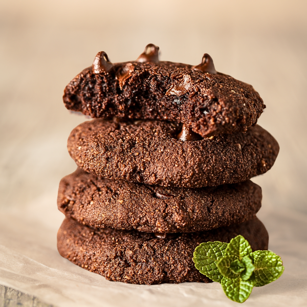 Vegan Double Chocolate Peppermint Cookies