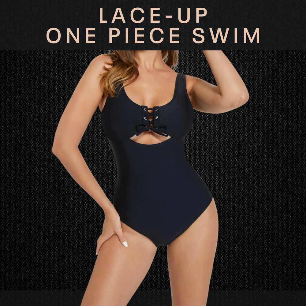 Lace-Up One Piece Swim