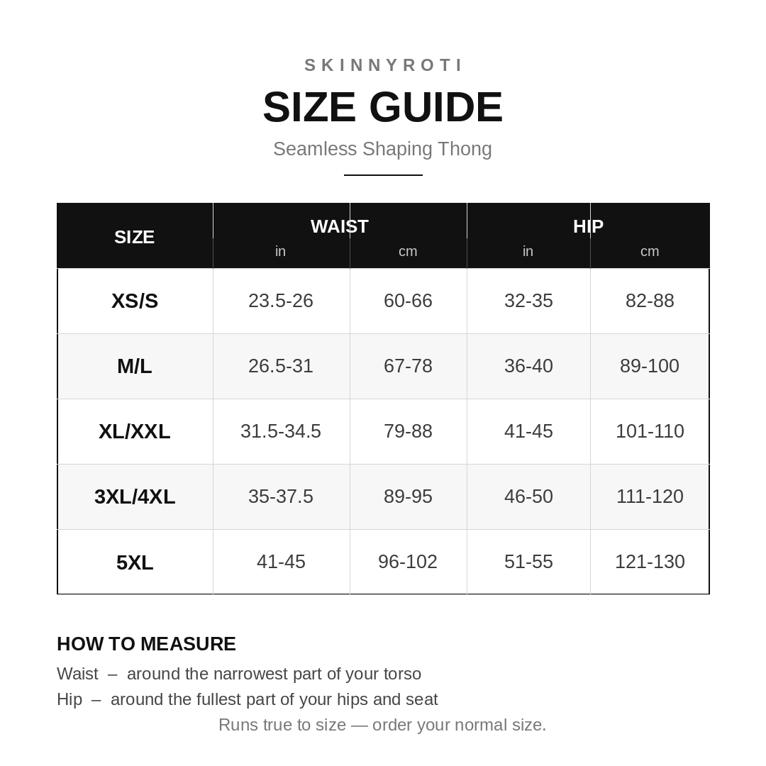Size Chart